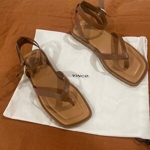 NWOT Vince Samuela Ankle Strap Sandal-Brown